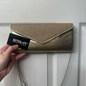 Women’s Golden Clutch With Strap